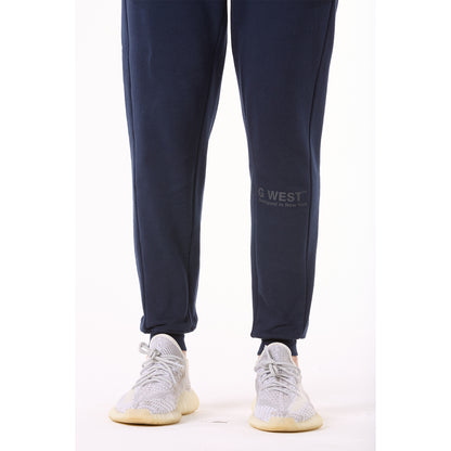 G WEST MENS FLEECE JOGGER PANTS - NAVY BLAZER