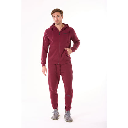 G WEST MENS FLEECE JOGGER PANTS - BURGUNDY