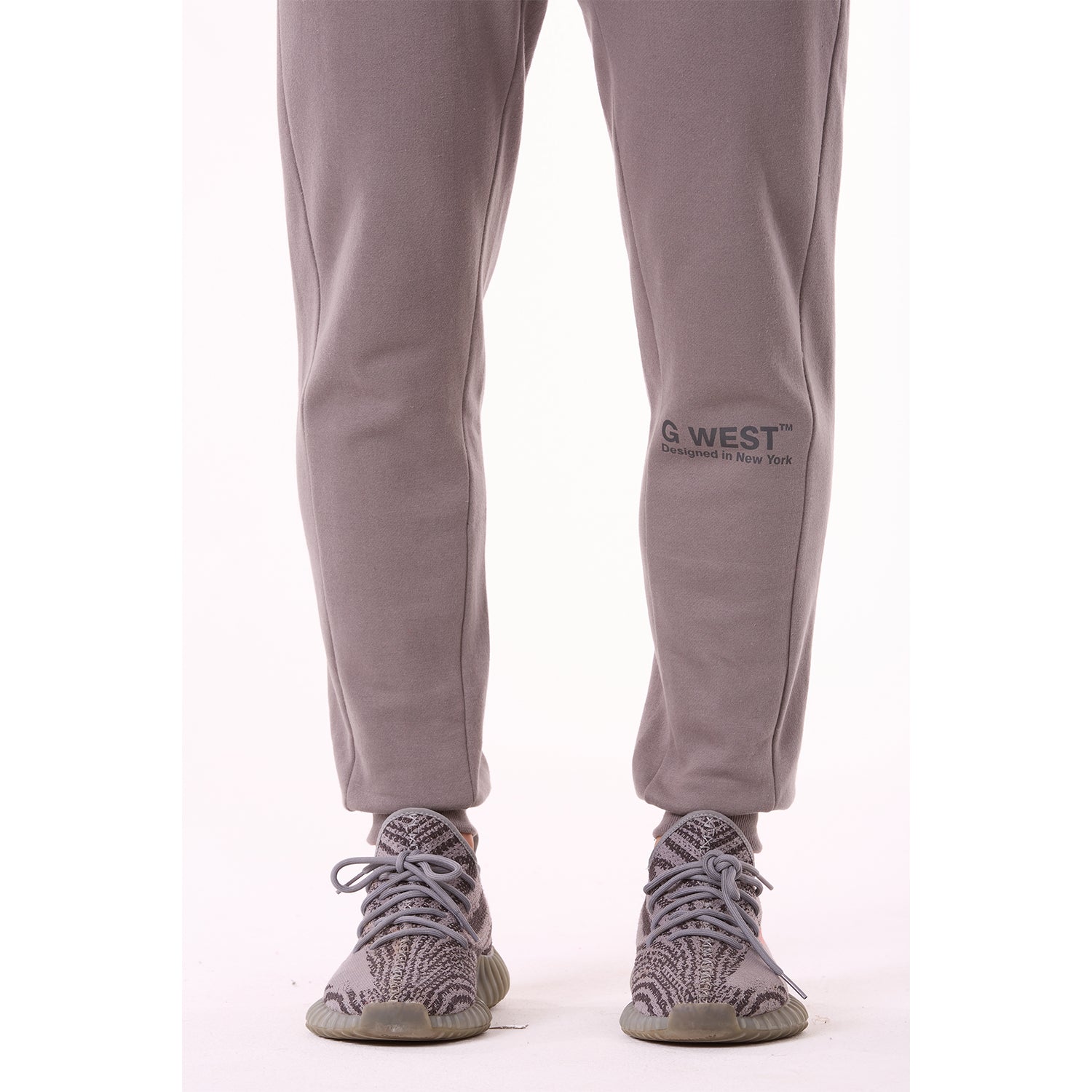 G WEST MENS FLEECE JOGGER PANTS - CHARCOAL GRAY 