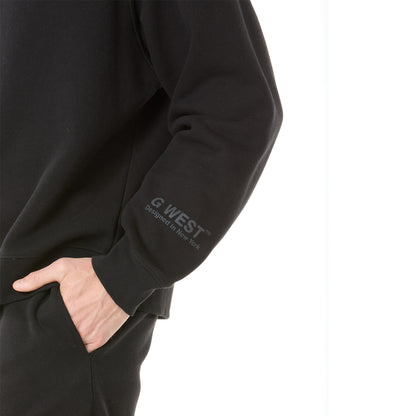 G WEST MENS  LIFESTYLE PREMIUM CREW NECK  SWEATSHIRT - JET BACK