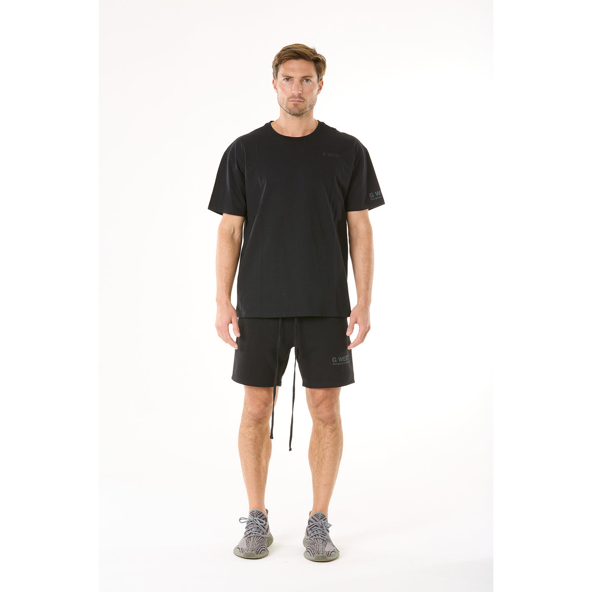  G WEST MENS LIFESTYLE PREMIUM T-SHIRT - JET BLACK 