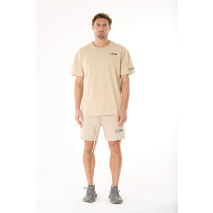 G WEST MENS  LIFESTYLE PREMIUM T-SHIRT - OXFORD TAN