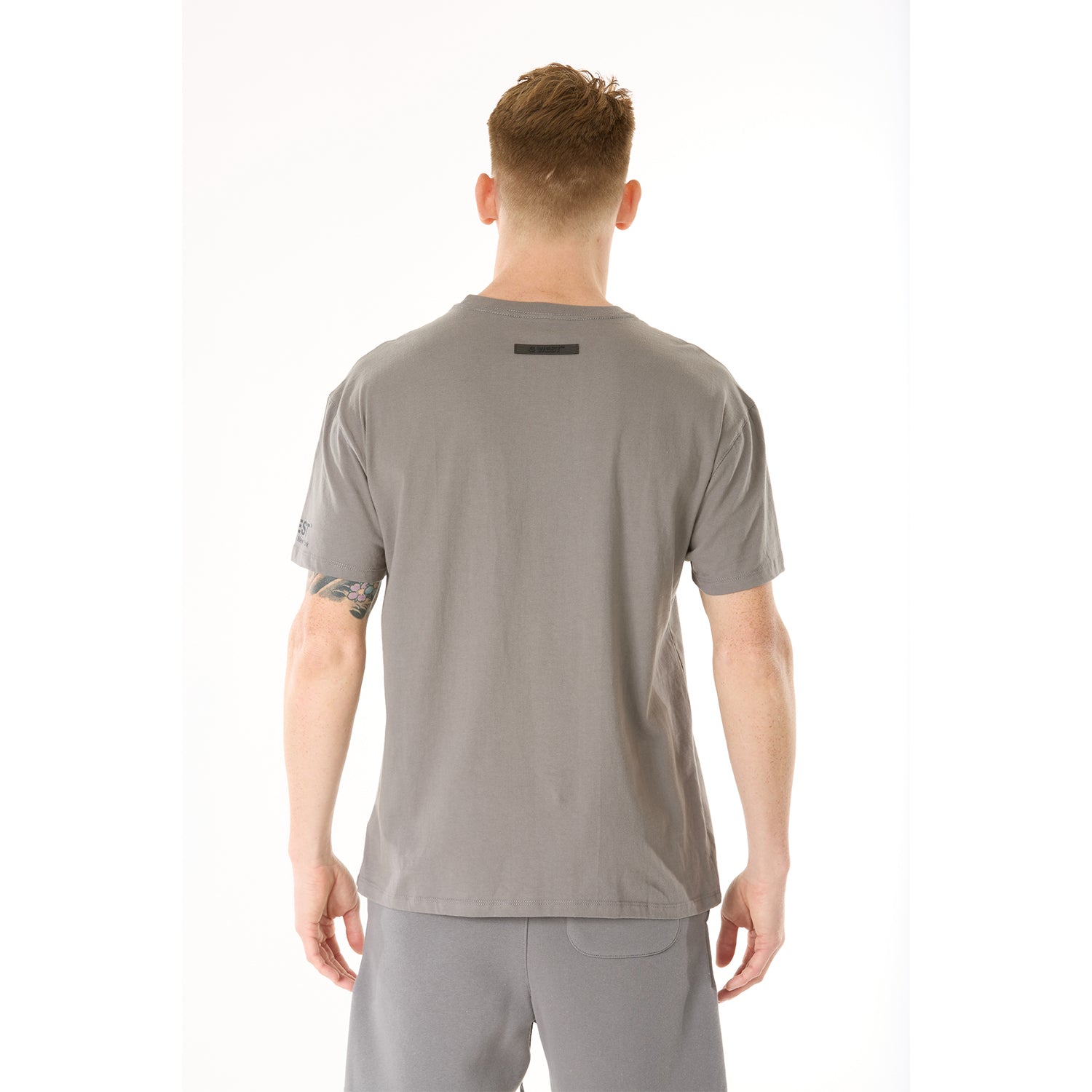 G WEST MENS  LIFESTYLE PREMIUM T-SHIRT - CHARCOAL GRAY 