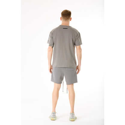 G WEST MENS  LIFESTYLE PREMIUM T-SHIRT - CHARCOAL GRAY 