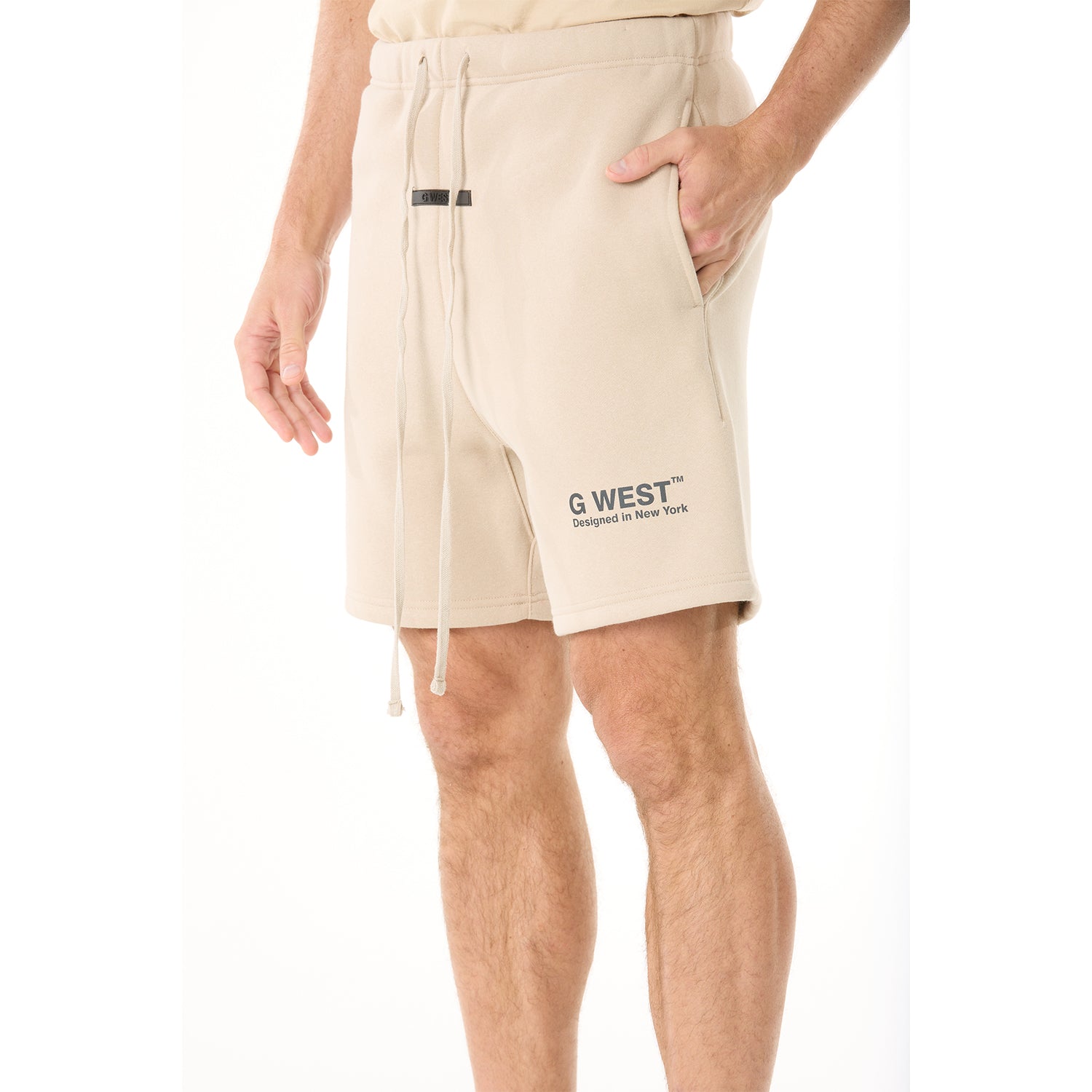 G WEST MENS LIFESTYLE PREMIUM SWEAT SHORTS - OXFORD TAN 