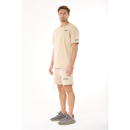 G WEST MENS LIFESTYLE PREMIUM SWEAT SHORTS - OXFORD TAN 