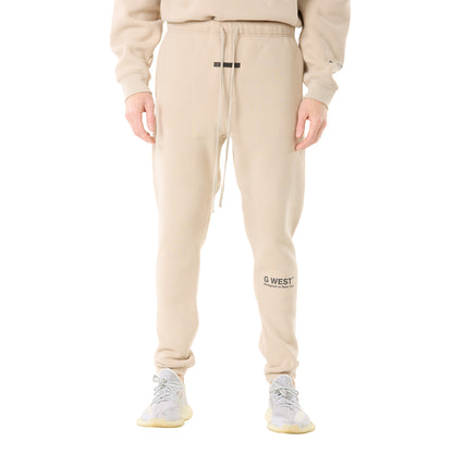 G WEST MENS  LIFESTYLE PREMIUM JOGGER PANTS - OXFORD TAN