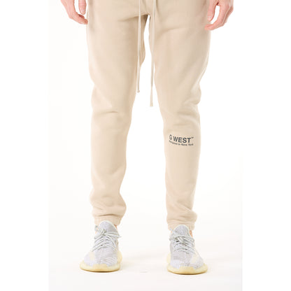 G WEST MENS  LIFESTYLE PREMIUM JOGGER PANTS - OXFORD TAN