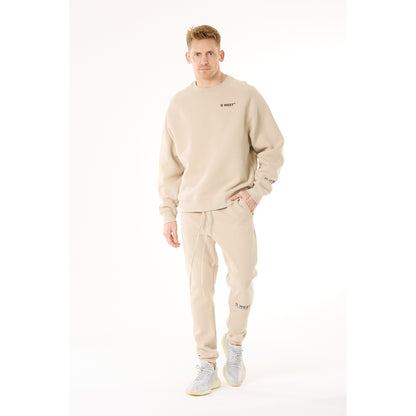G WEST MENS  LIFESTYLE PREMIUM JOGGER PANTS - OXFORD TAN