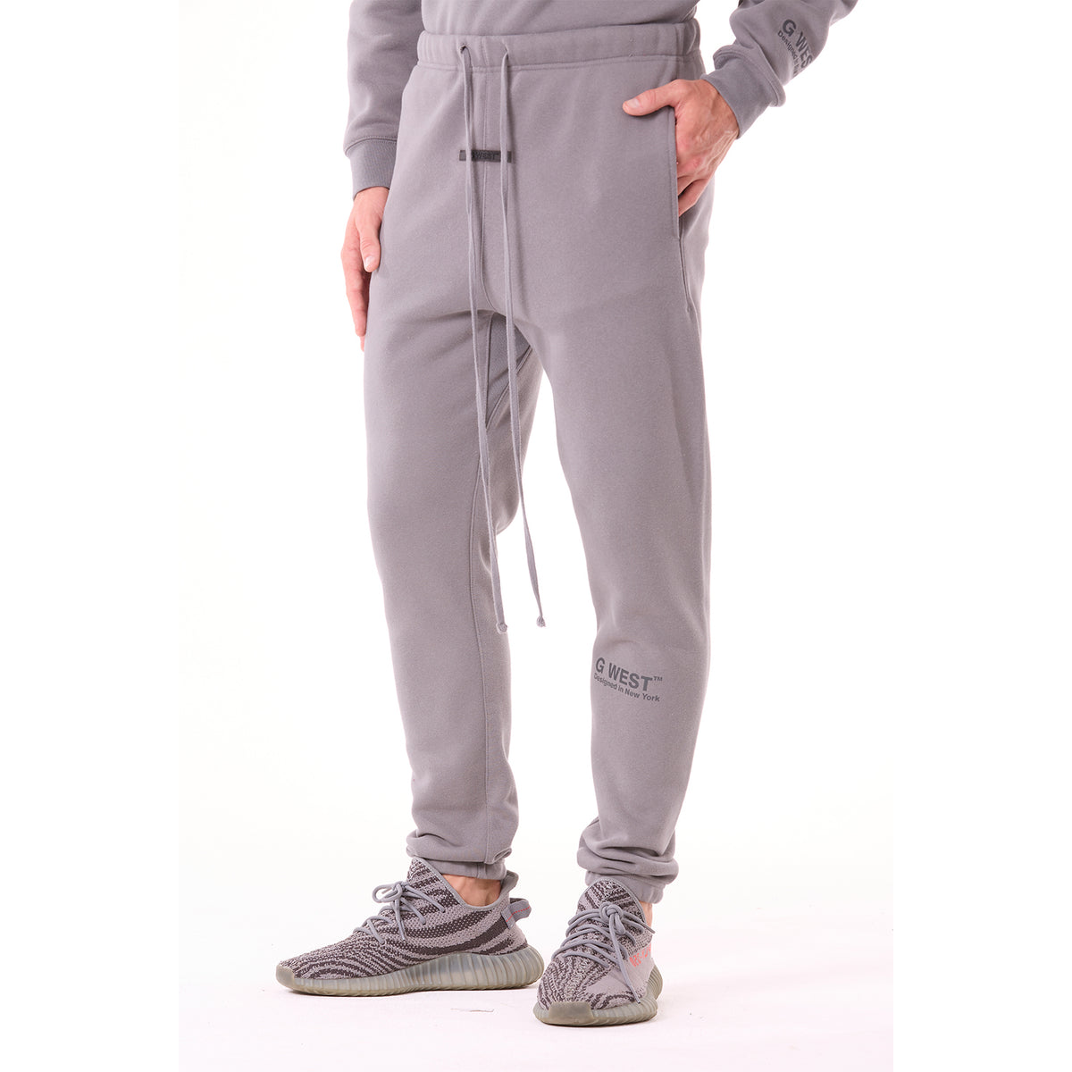 G WEST MENS LIFESTYLE PREMIUM JOGGER PANTS - CHARCOAL GRAY