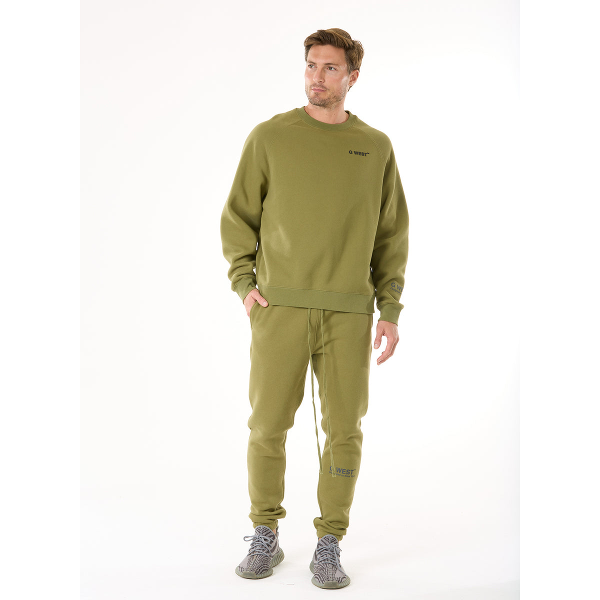 G WEST MENS LIFESTYLE PREMIUM JOGGER PANTS - CAPULET OLIVE