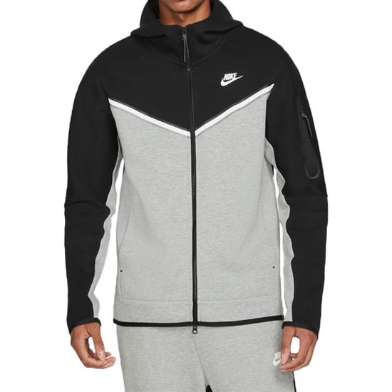 Nike Sportswear Tech Fleece Full-Zip Hoodie Black/Dark Grey Heather/White