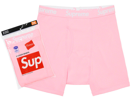 Supreme Hanes Boxer Briefs (2 Pack) Pink