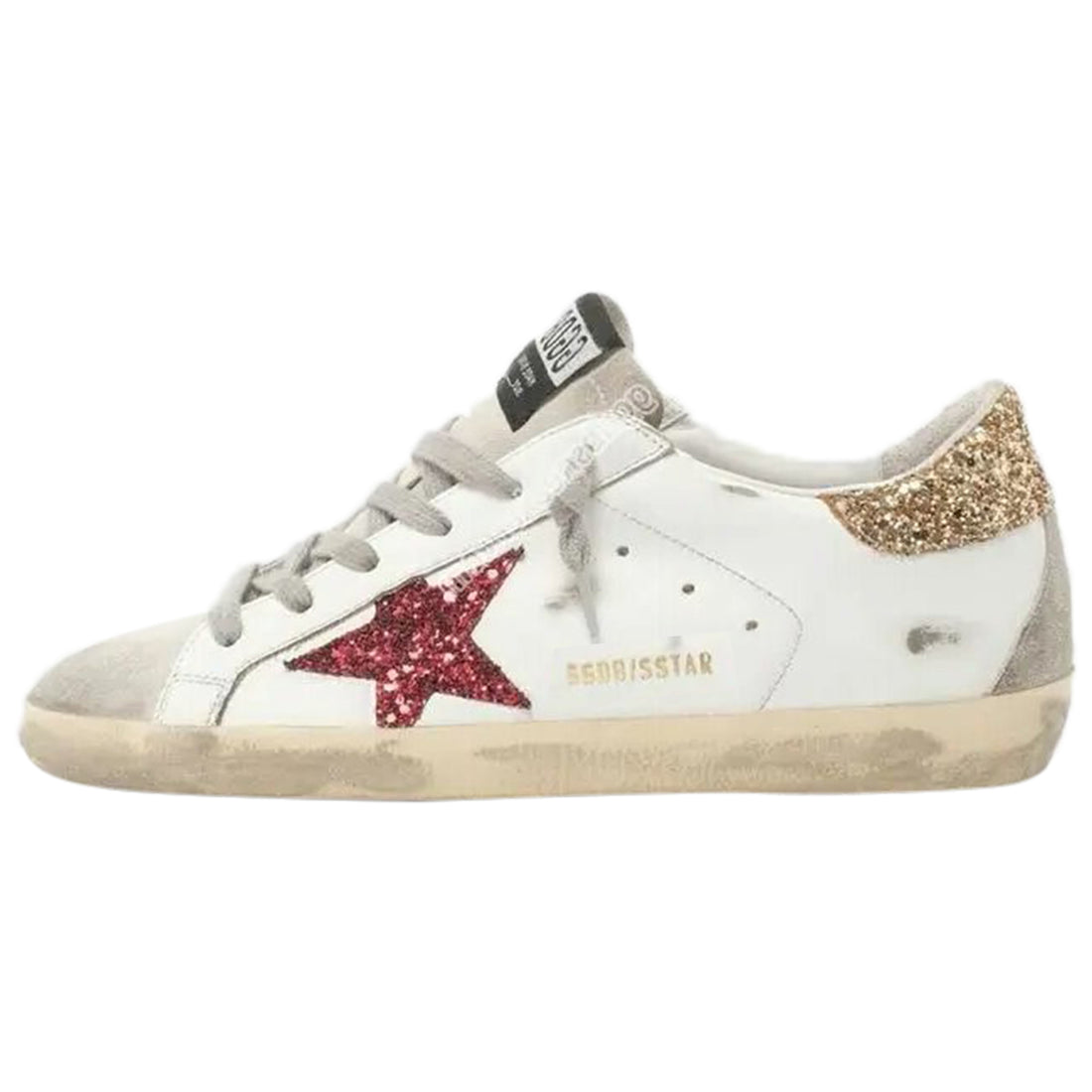 Golden Goose Super-Star White Red Glitter (W)