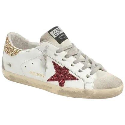 Golden Goose Super-Star White Red Glitter (W)