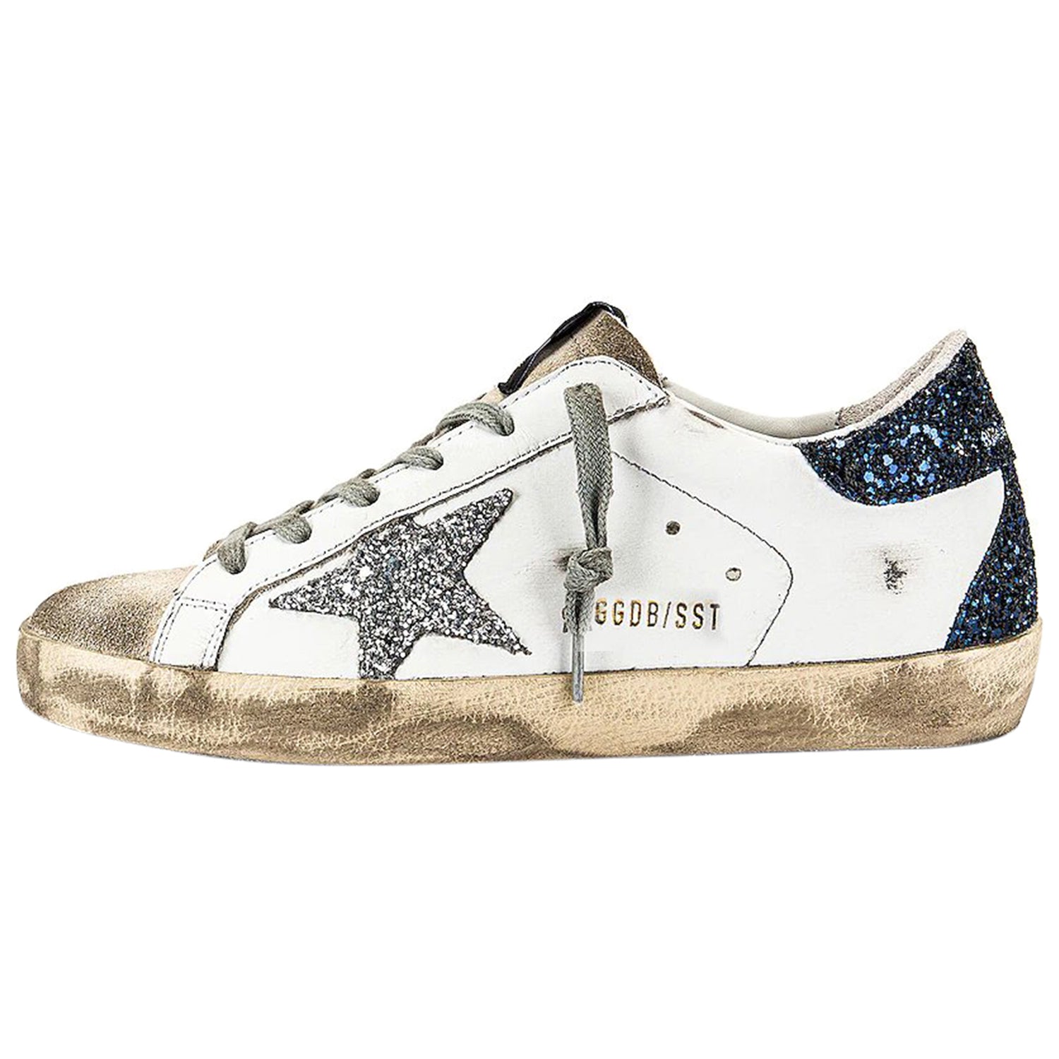 Golden Goose Super-Star White Black Glitter (W)