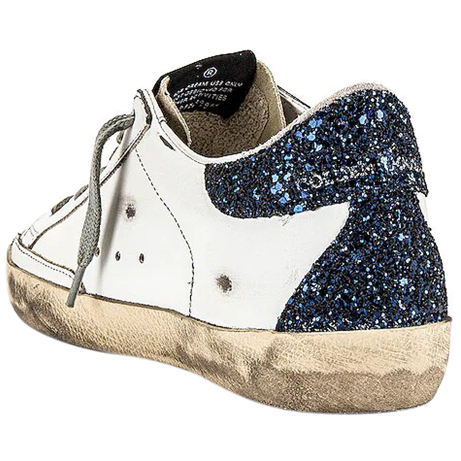 Golden Goose Super-Star White Black Glitter (W)