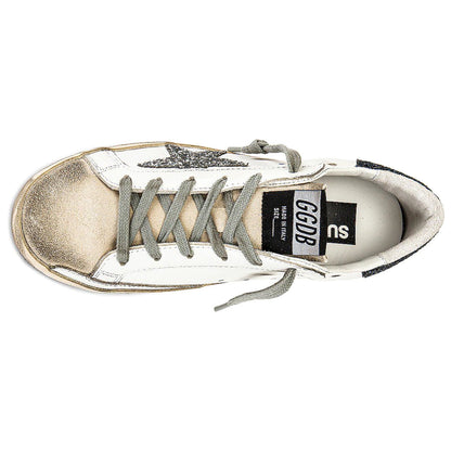 Golden Goose Super-Star White Black Glitter (W)