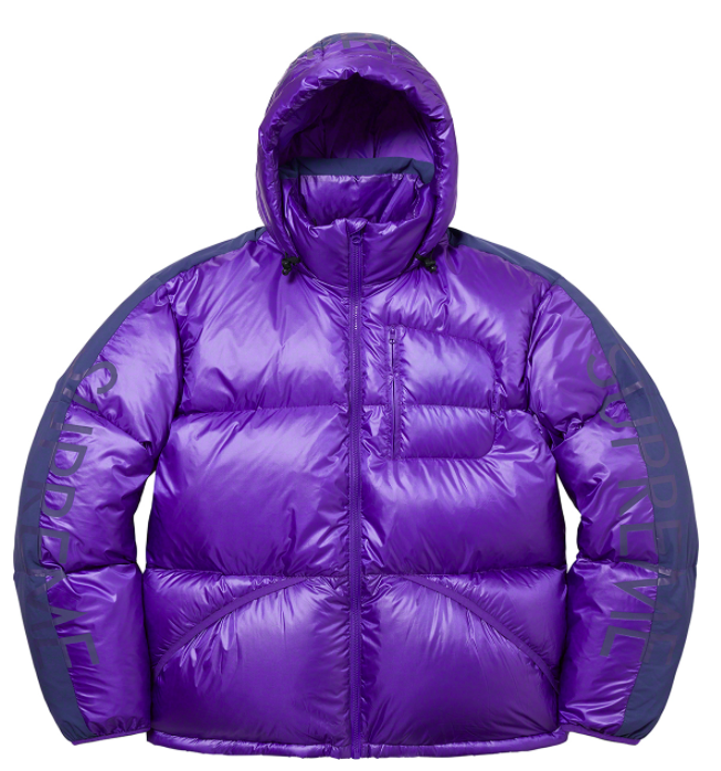 Supreme Micro Down Half Zip Hooded Pullover Purple