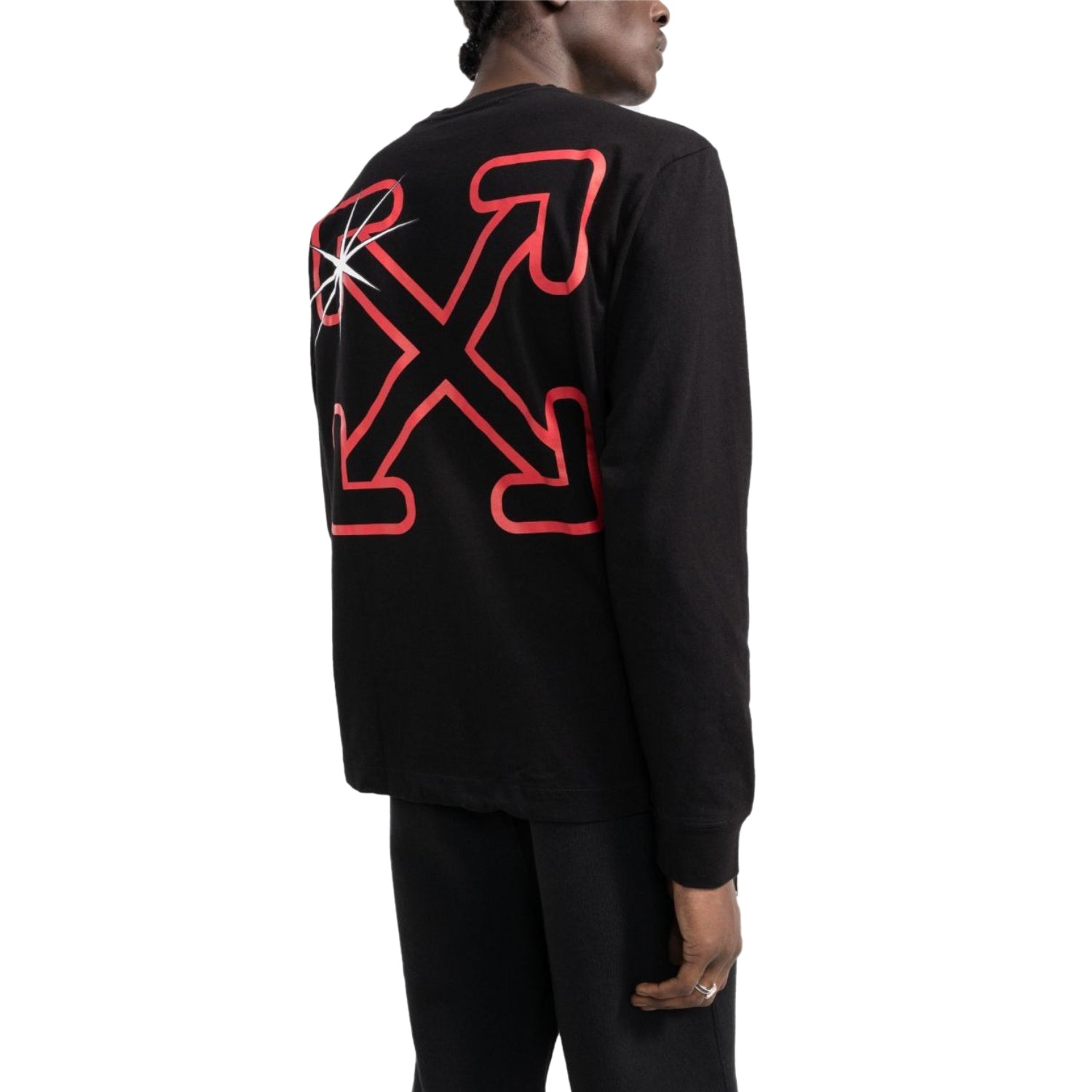 Off-white Starred Arrow L/s Skate Tee Mens Style : Omab064f21jer0121025
