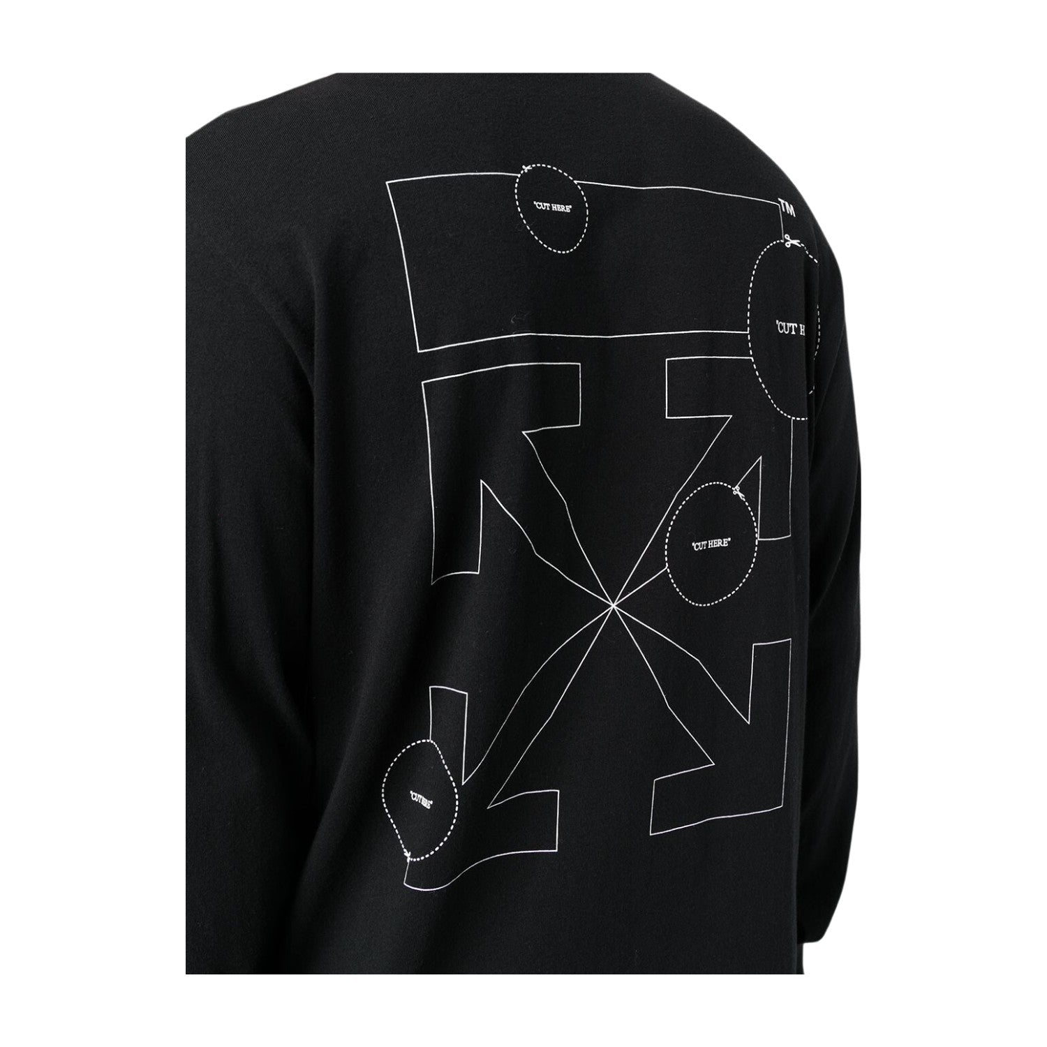 Off-white Cut Here Arrow L/s Skate Tee Mens Style : Omab064f21jer0101001