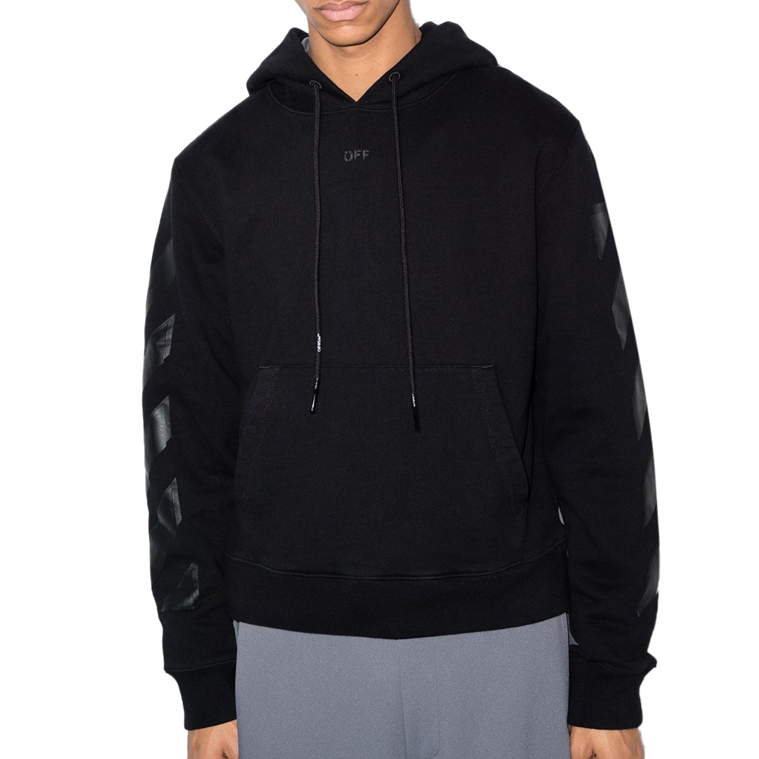 Off-White Rubber Arrow Slim Zip Hoodie Black
