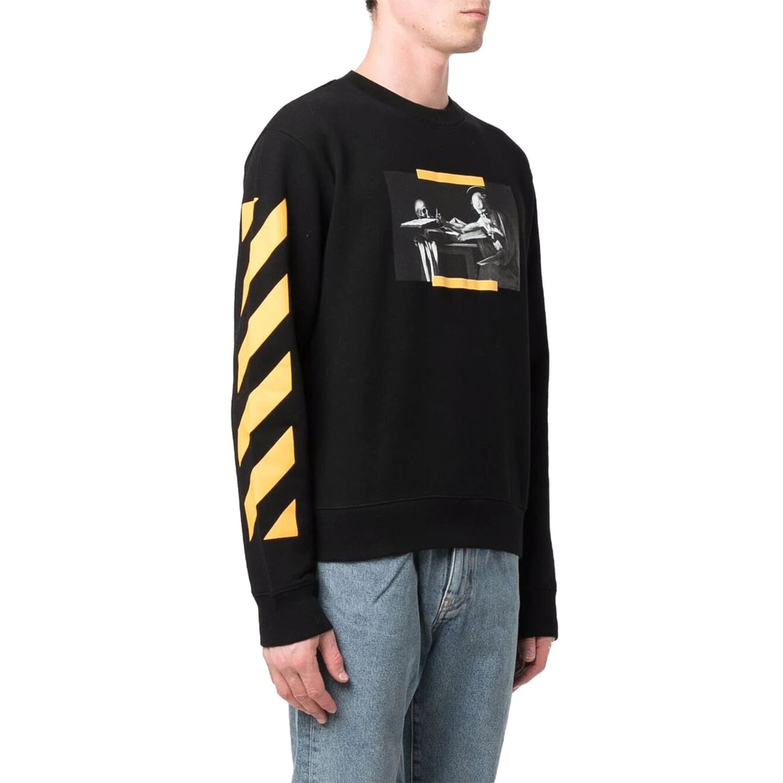 Off-white Carav Painting Slim Crewneck Mens Style : Omba025f21fle0091084