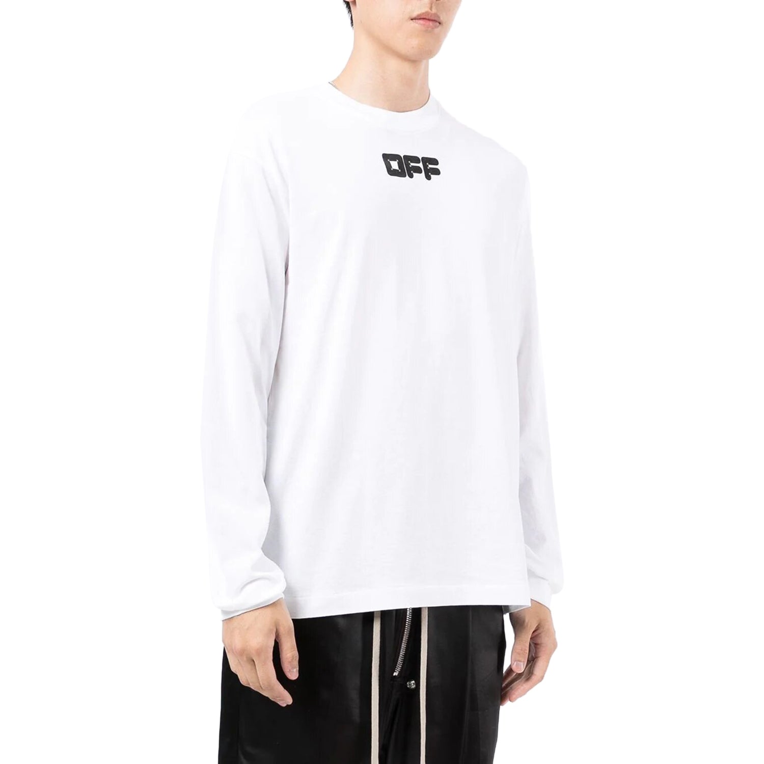 Off-white Arrows Font L/s Skate Tee Mens Style : Omab064f21jer0050110