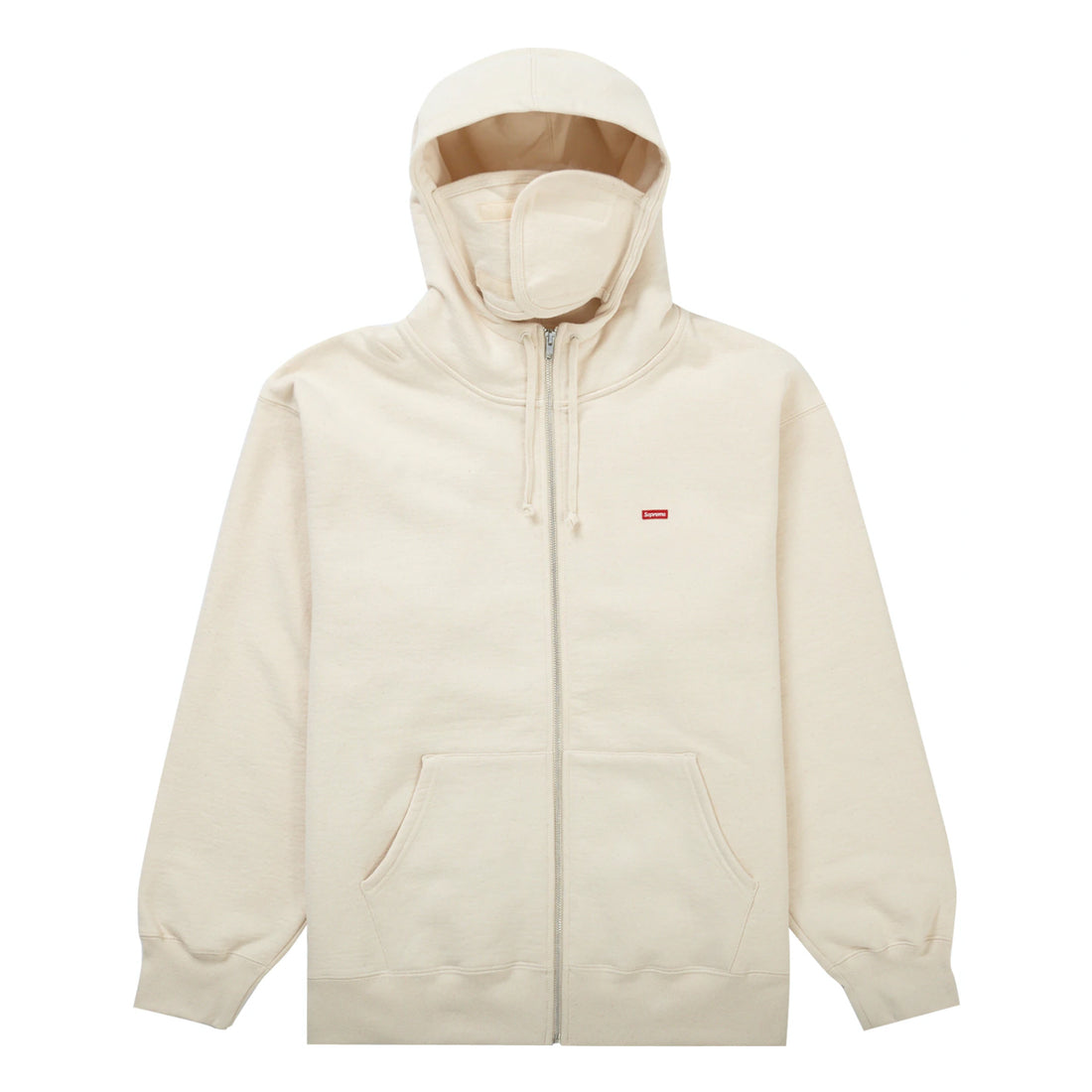 Supreme Small Box Facemask Zip Up Hooded Sweatshirt (FW21) Natural