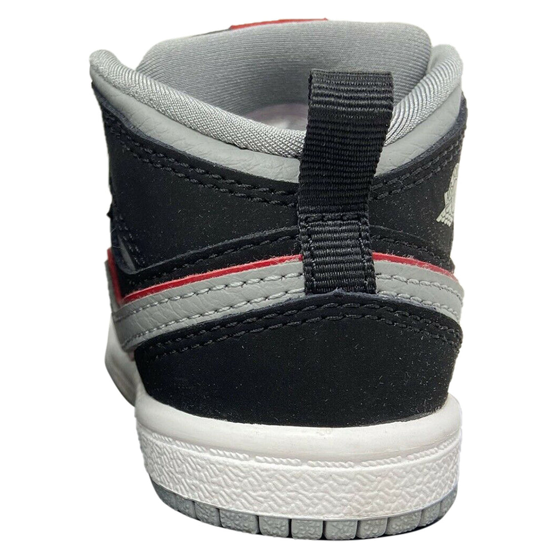 Jordan 1 Mid Black Particle Grey Gym Red (TD)