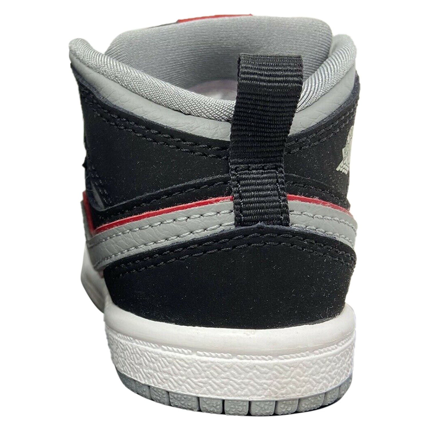 Jordan 1 Mid Black Particle Grey Gym Red (TD)