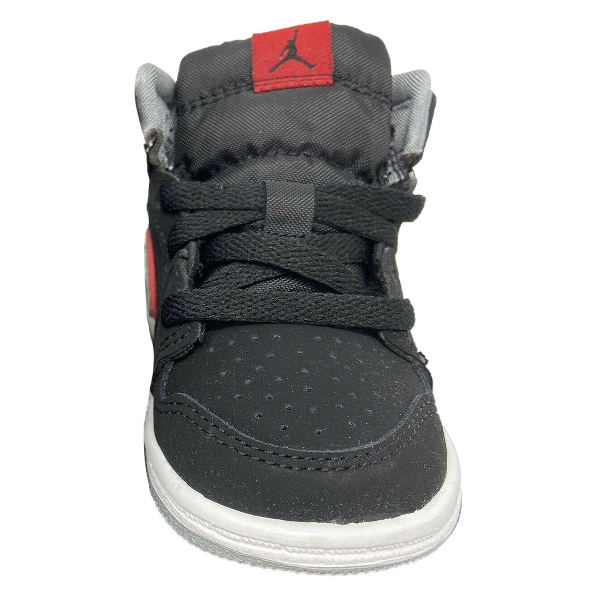 Jordan 1 Mid Black Particle Grey Gym Red (TD)