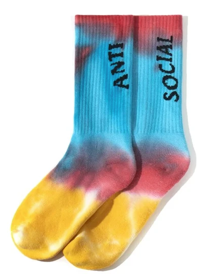 Anti Social Social Club Melted Hearts Socks Rainbow