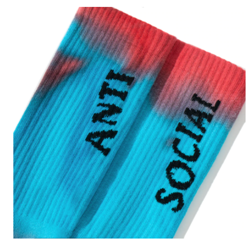 Anti Social Social Club Melted Hearts Socks Rainbow