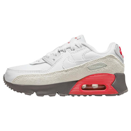 Nike Air Max 90 White Flat Pewter Red (PS)