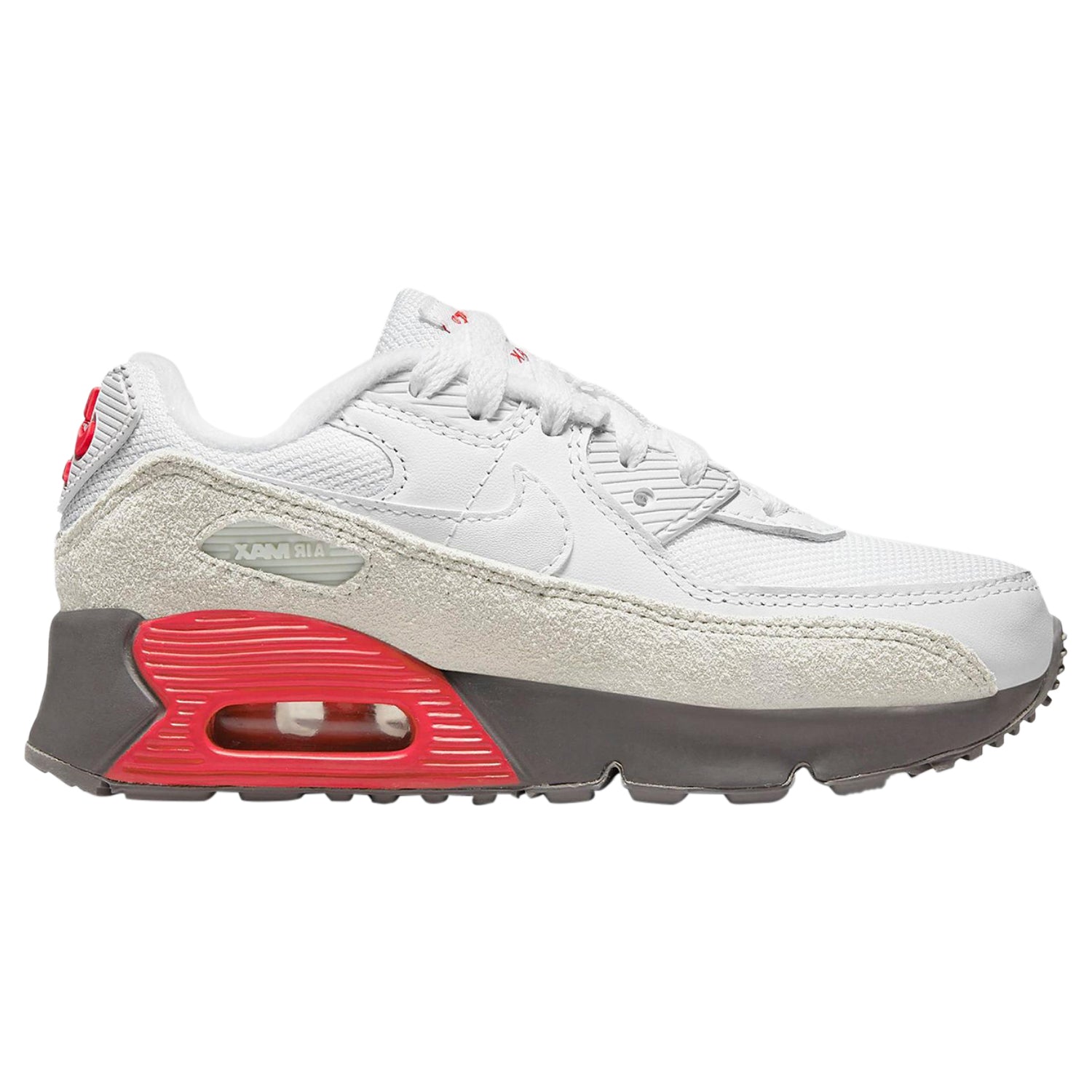Nike Air Max 90 White Flat Pewter Red (PS)