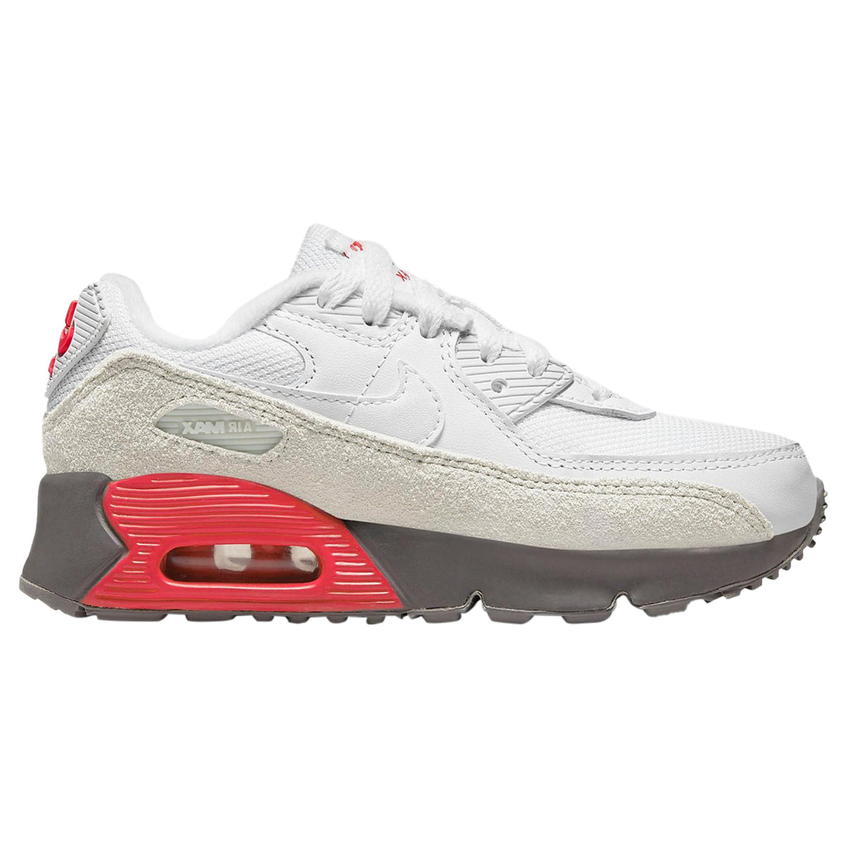 Nike Air Max 90 White Flat Pewter Red (PS)