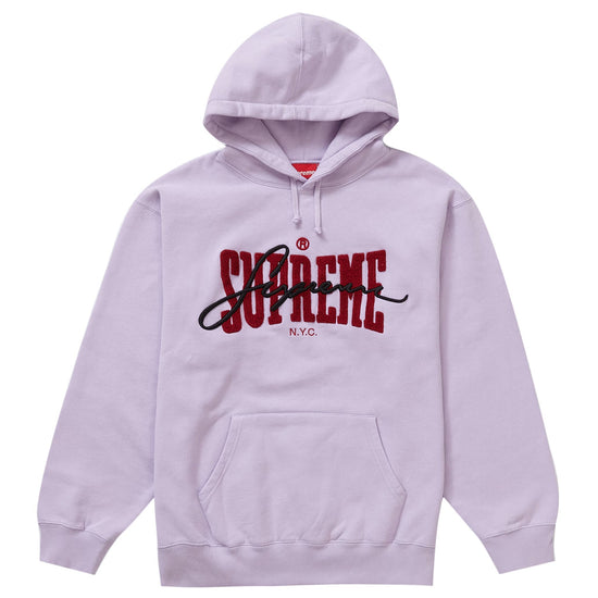 Supreme Embroidered Chenille Hooded Sweatshirt Pale Purple