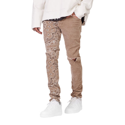 Purple-brand Corduroy Bandana Jeans Mens Style : P001-cbpt222