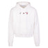 Off-White Acrylic Arrow Logo Print Hooded Sweatshirt White Black Fucshia