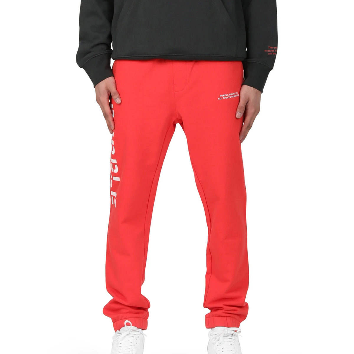 Purple-brand French Embroidered Logo Joggers Mens Style : P412-frej222