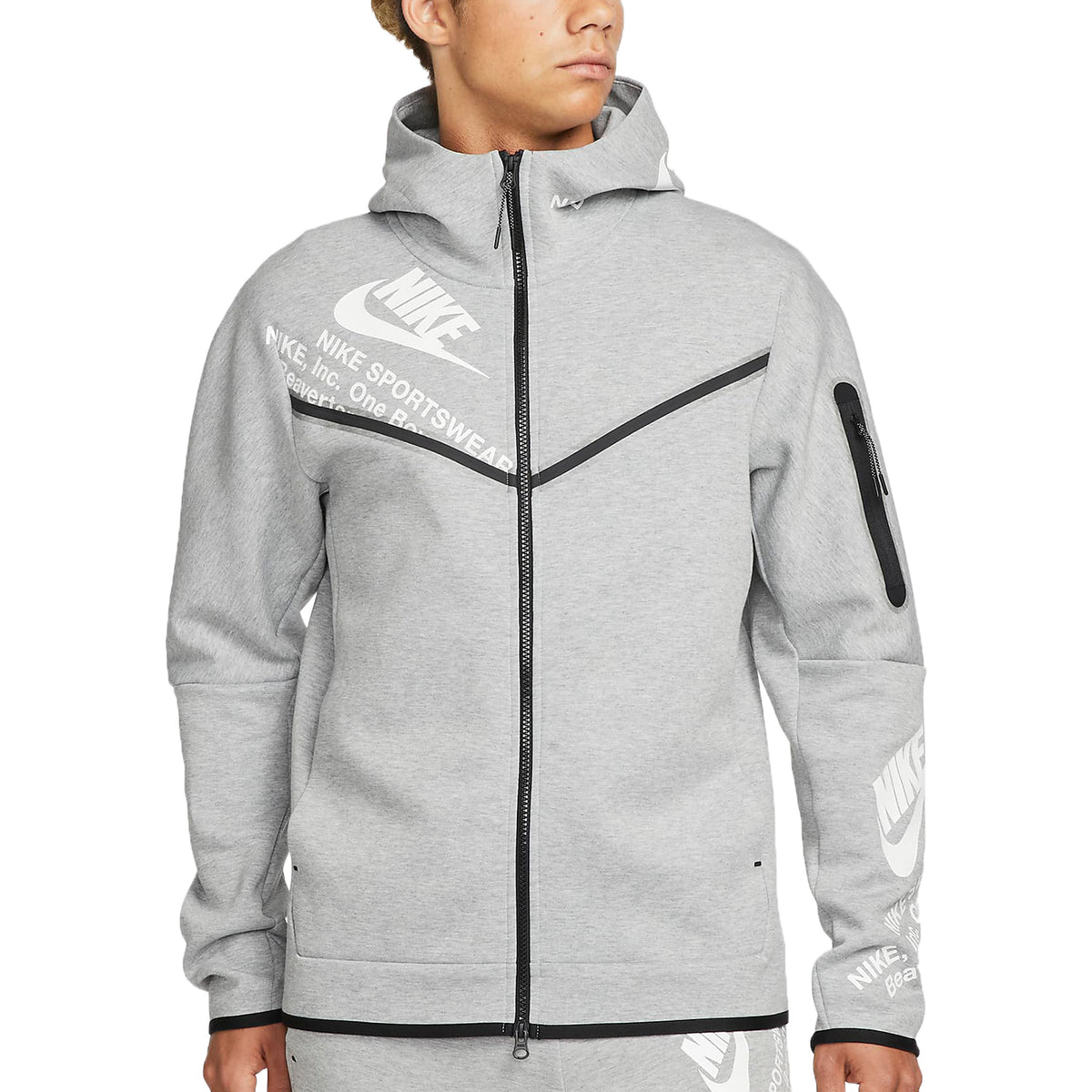 Nike Tech Fleece Graphic Full Zip Hoodie Grey