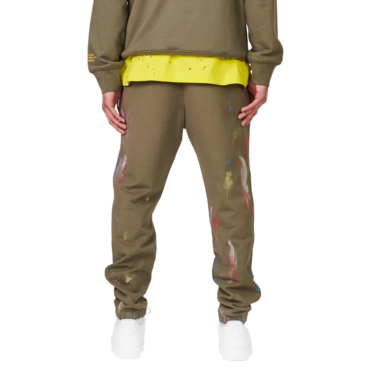 Purple-brand French Terry Stencil W/paint Joggers Mens Style : P412-fmsj222