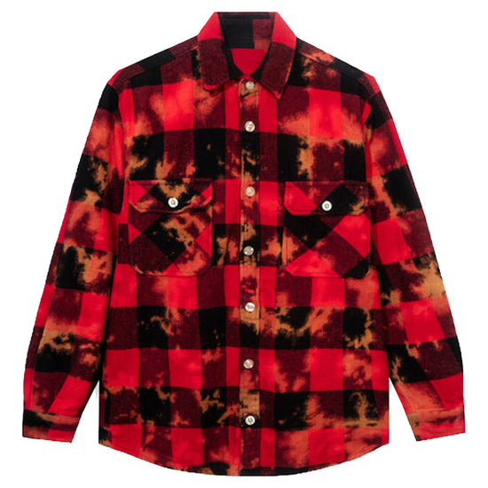 Anti Social Social Club Chromey Flannel Red Tie Dye