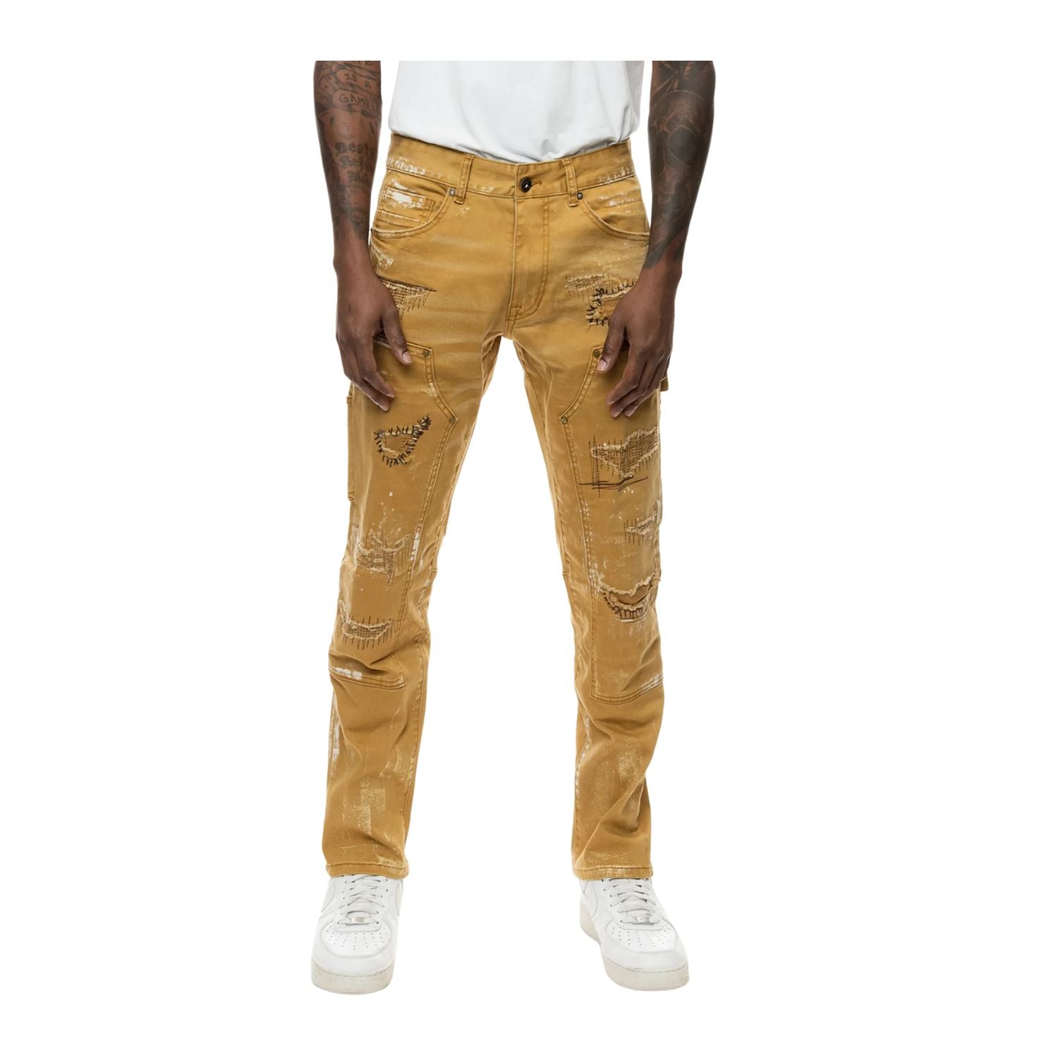 Smoke Rise Rip &amp; Repair Double Knee Fashion Jean Mens Style : Jp22519