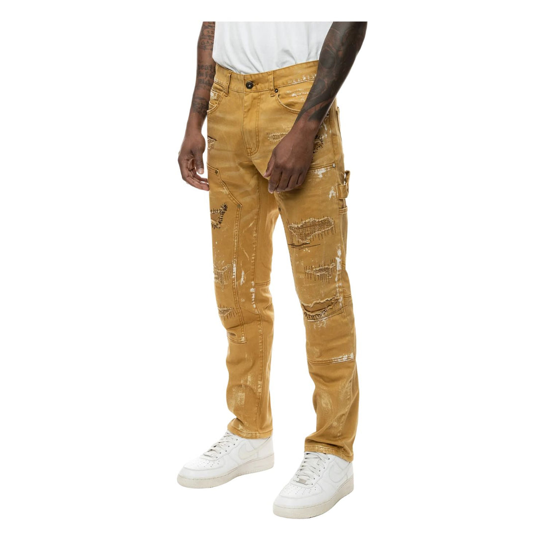 Smoke Rise Rip &amp; Repair Double Knee Fashion Jean Mens Style : Jp22519
