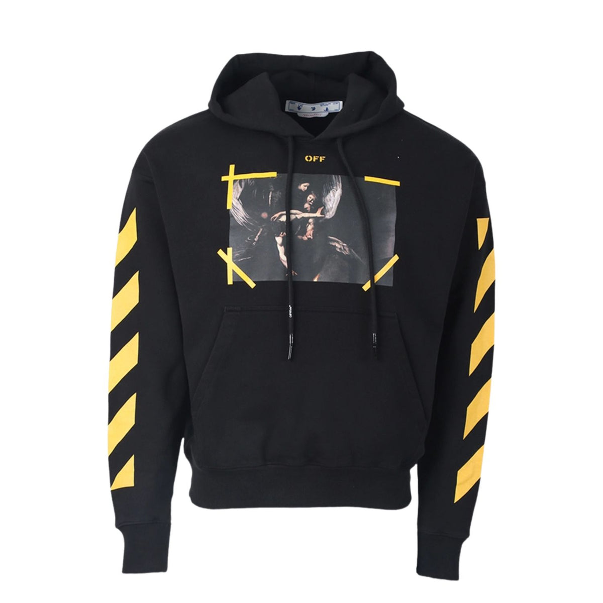 Off-white Diagonal Arrow Caravaggio St Fran Slim Hoodie Mens Style : Ombb097c99fle01