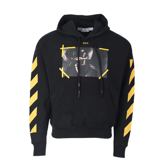 Off-white Diagonal Arrow Caravaggio St Fran Slim Hoodie Mens Style : Ombb097c99fle01