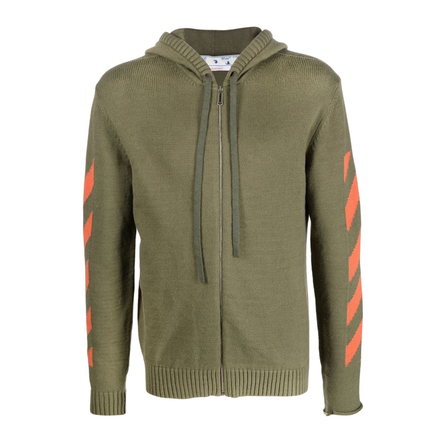 Off-white Diag Arrow Knit Zip Hoodie Mens Style : Omha080f22kni00