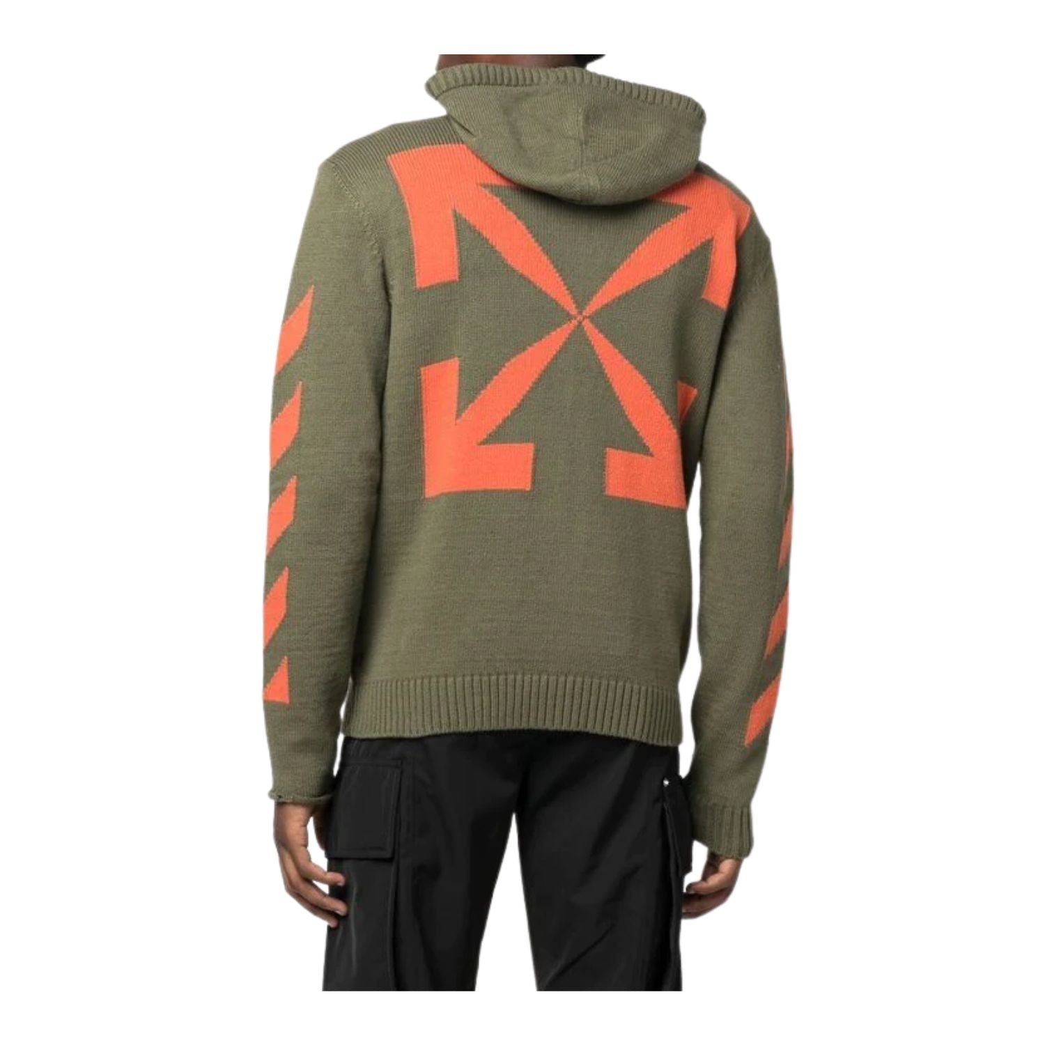 Off-white Diag Arrow Knit Zip Hoodie Mens Style : Omha080f22kni00